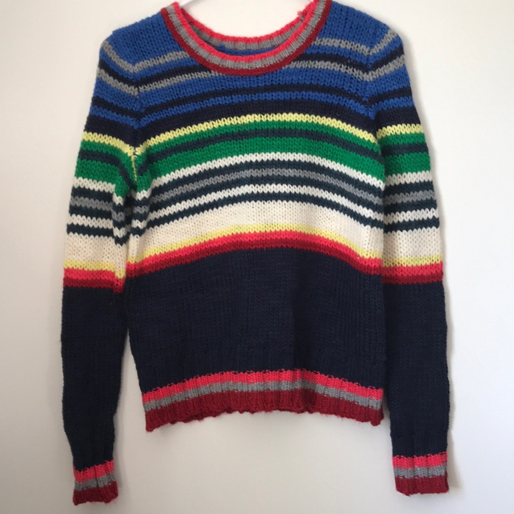 Stripped barely work sweater